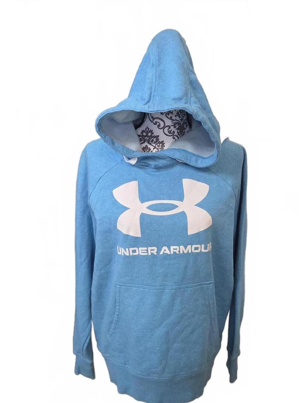 Under Armour Light Blue Hooded Sweatshirt Hoodie Women's Medium